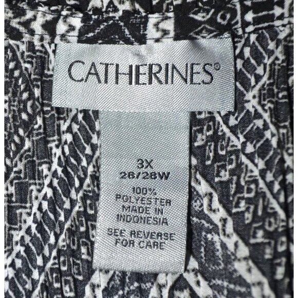 Catherines Black Accordion Beaded Short Sleeve Tunic Blouse Top Plus Size 3X 26W - Picture 9 of 10